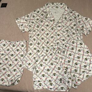 Posh Peanut Bee Print Flannelette Pajamas